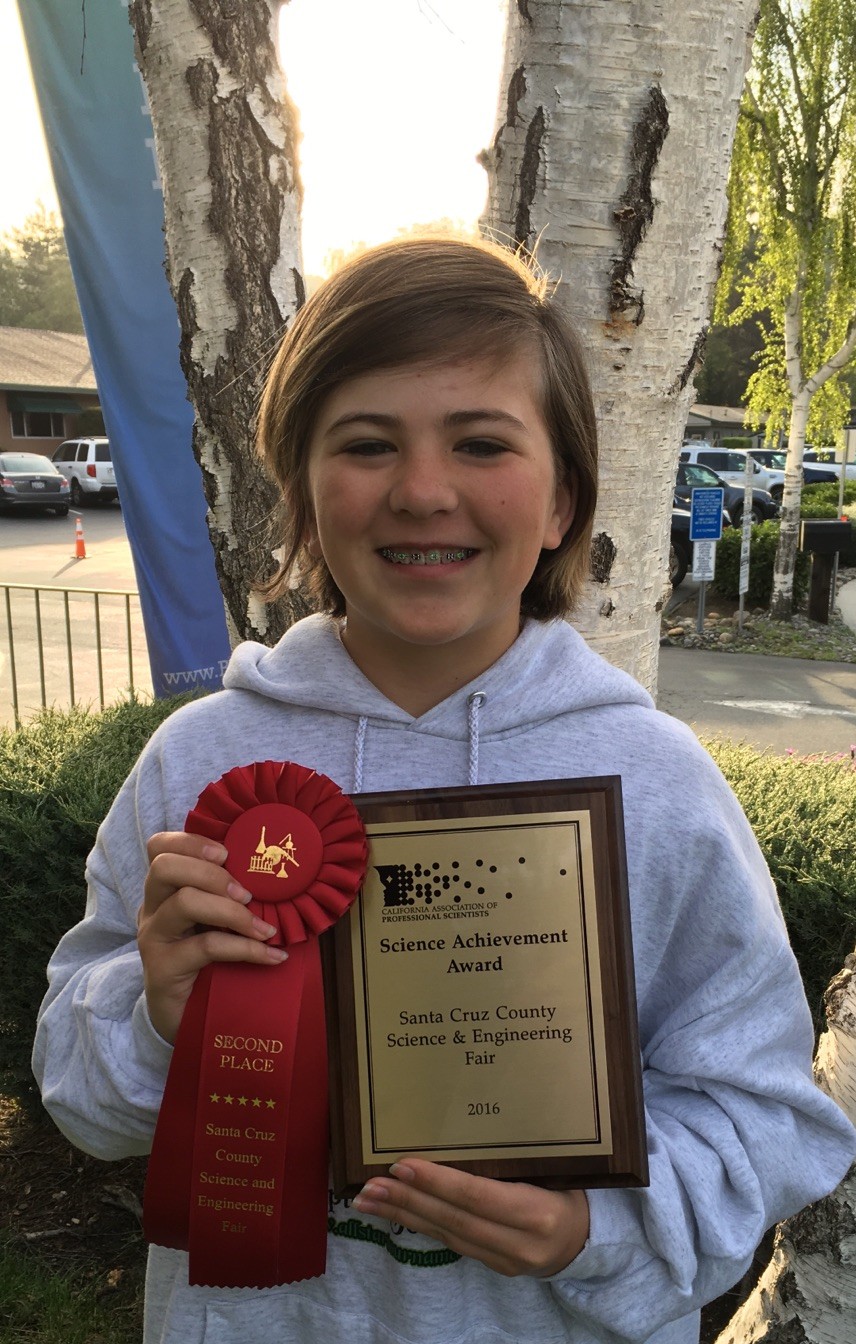 Baymonte Student Awarded Santa Cruz County Science Fair Winner